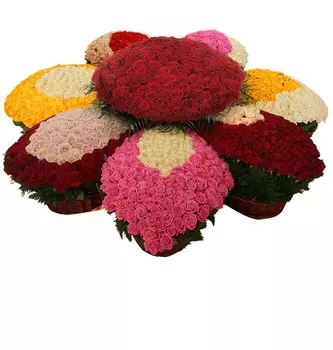 Композиция из 1501 розы "Цветок желаний"