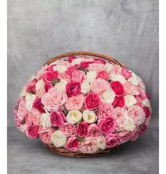 Композиция из пионовидных роз «Восторг» (101, 201, 301)