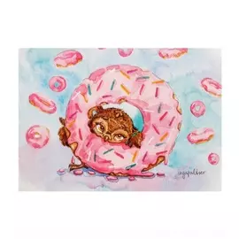 Почтовая открытка "Один кофе - один пончик"