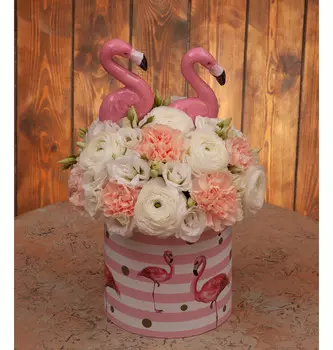 Подарочная коробка "Фламинго"