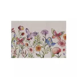 Поздравительная открытка "Цветы и бабочки"