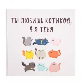 Шоколадная открытка "Ты любишь котиков, а я тебя"