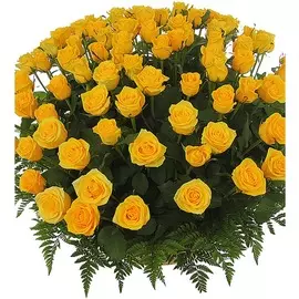 "Солнце в подарок!", композиция из 51, 101 или 151 розы