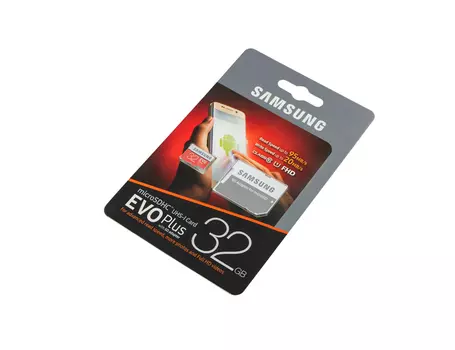 Samsung EVO Plus, microSD, 10 class, 32 Gb с адаптером