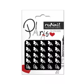 Наклейки для дизайна ногтей 3D (белые цветы) № 1664