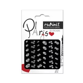 Наклейки для дизайна ногтей 3D (белые цветы) № 1677