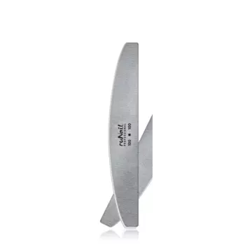 Профессиональная пилка для искусственных ногтей (серая, полукруглая, 100/100) №0236