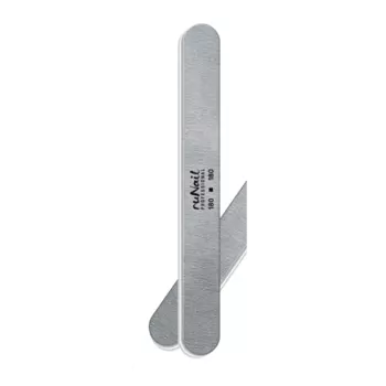 Профессиональная пилка для искусственных ногтей (серая, закруглённая, 180/180) №0235