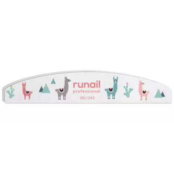 Профессиональная пилка для ногтей "Ламы" (белая, полукруг, 180/240) №6645