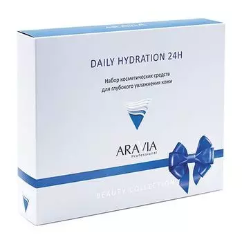 Aravia Professional Daily Hydration 24H - Набор для глубокого увлажнения кожи (Спрей увлажняющий с гиалуроновой кислотой для лица 150 мл, Крем активное увлажнение для лица 100 мл, Крем-интенсив омолаживающий для контура глаз 50 мл)