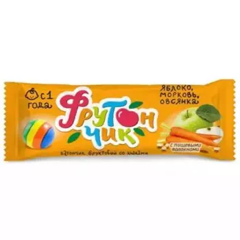 Батончик фруктовый со злаками Яблоко, морковь, овсянка. Упаковка 20 г
