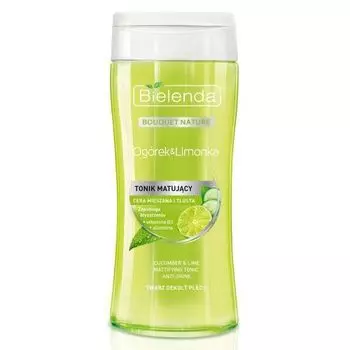 Bielenda Bouqet Nature - Матирующий тоник для лица "Огурец и лайм" 200 мл