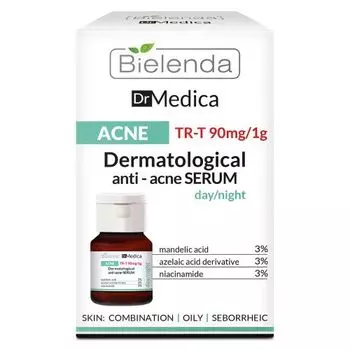 Bielenda Dr Medica - Дерматологическая анти-акне сыворотка для лица день-ночь 30 мл