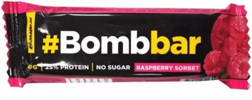 Bombbar - Глазированный батончик "Малиновый сорбет" бокс 40 гр