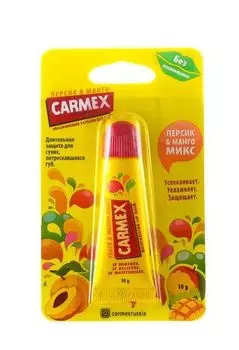 Carmex - Увлажняющий бальзам для губ "Персик-манго микс" 10 гр