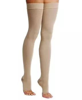 Центр Компресс - Чулки компрессионные кругловязаные с силиконовой резинкой и открытым мыском, II класс компрессии размер 6, кремовые (1 пара)
