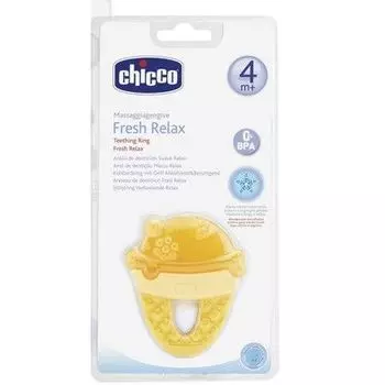 Chicco Fresh Relax - Прорезыватель-игрушка желтая "Мороженое" 4 мес.+