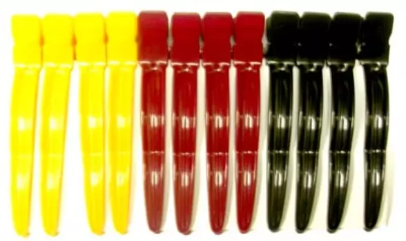 Dewal - Зажим для волос цветной, пластик+ металл, 8 см, 12 шт