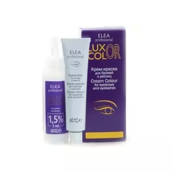 Elea Professional Luxor Color - Краска для бровей и ресниц № 1.11 Иссиня-черный, 40мл+60 мл