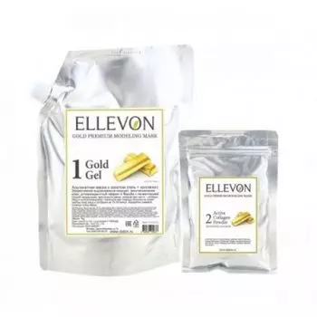 Ellevon Gold Premium Modeling Mask - Премиум альгинатная маска с золотом (гель + коллаген) 1000 мл+100 мл