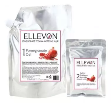 Ellevon Pomegranate Premium Modeling Mask - Премиум альгинатная маска с гранатом (гель + коллаген) 1000 мл+100 мл