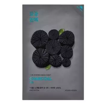 Holika Holika Pure Essence Mask Sheet Charcoal - Успокаивающая тканевая маска с углем