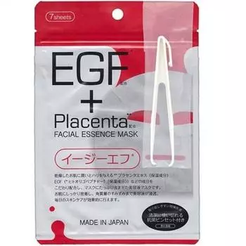 Japan Gals Facial Essence Mask - Маска с плацентой и EGF фактором 7 шт