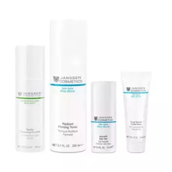 Экспресс-набор "Увлажнение и питание" для сухой и обезвоженной кожи: пудра 100 г + тоник 200 мл + гель для век 15 мл + маска 75 мл