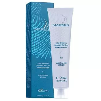 Kaaral Maraes - Стойкий крем-краситель для волос без аммиака 7.44 белокурый медный насыщенный 60 мл