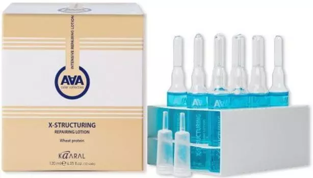 Kaaral X-Form AAA X-Structuring Repairing Lotion - Восстанавливающий лосьон для сильно поврежденных волос с пшеничными протеинами 12*10 мл