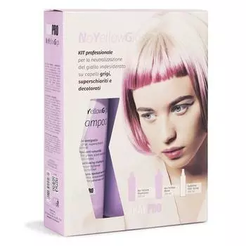 Kaypro No Yellow Gigs - Набор против нежелательных желтых оттенков ( Шампунь 350 мл, маска 350 мл, спрей восстанавливающий 200 мл)