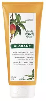 Klorane Dry Hair - Бальзам-ополаскиватель с маслом Манго 200 мл