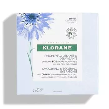 Klorane Eye Care Range - Патчи для контура глаз с органическим экстрактом Василька и гиалуроновой кислотой 7 пар