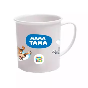 Кружка пластиковая с ручкой 6 месяцев+ 200 мл цвет белый