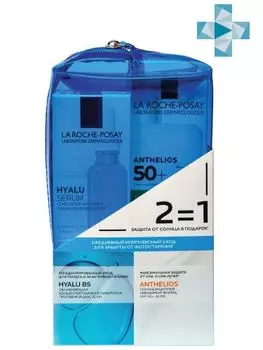 La Roche-Posay Hyalu B5 - Набор в косметичке (Гиалу В5 сыворотка 30 мл, Антгелиос невидимый флюид SPF50+ 50 мл)