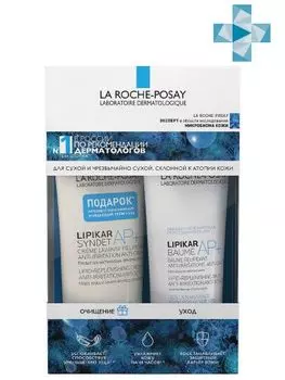 La Roche-Posay Lipikar - Набор (Бальзам для лица и тела AP+M 75 мл, Очищающий гель-крем Синдэт AP+ 100 мл)