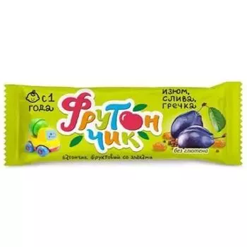Леовит Фрутончик - Батончик фруктовый со злаками Изюм, слива, гречка 20 гр