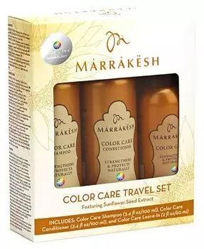 Marrakesh Color Care Travel Set - Набор женский для окрашенных волос (шампунь для окрашенных волос, кондиционер для окрашенных волос, несмываемый спрей-кондиционер для окрашенных волос)