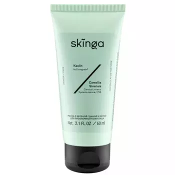 Маска с зеленой глиной и мятой для проблемной кожи лица, 60 мл