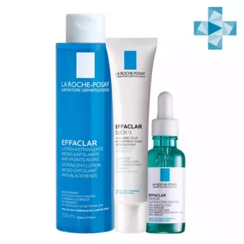 Набор для комплексного ухода за жирной проблемной кожей (корректирующий крем-гель DUO(+) 40 мл + ультра-концентрированная сыворотка 30 мл + лосьон для сужения пор 200 мл)