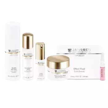 Набор средств для питания и восстановления зрелой кожи: тоник 200 мл + крем-маска 50 мл + крем для век 15 мл + сыворотка 30 мл + концентрат 2 мл х 7 шт