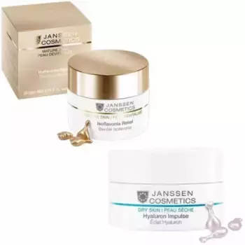 Набор "Увлажнение и лифтинг": концентрат с гиаулуроновой кислотой 10 шт + капсулы с фитоэстрогенами 10 шт