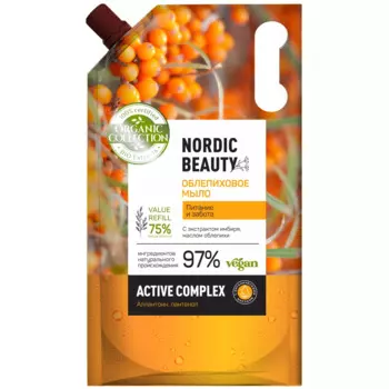 Облепиховое мыло "Питание и забота" с экстрактом имбиря и маслом облепихи, 1000 мл