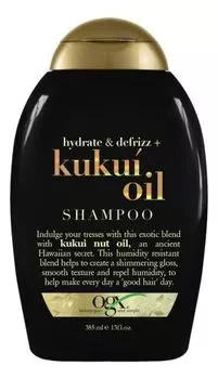 OGX - Шампунь для увлажнения и гладкости волос с маслом гавайского ореха (кукуи) 385 мл