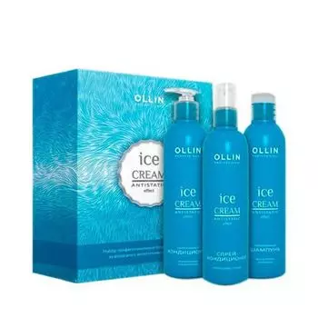 Ollin Professional Ice Cream - Набор (шампунь 250 мл, кондиционер 250 мл, спрей-кондиционер 250 мл)