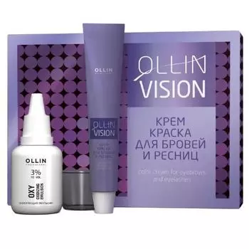 Ollin Professional Vision - Крем-краска для бровей и ресниц, графит, в наборе, 20 мл