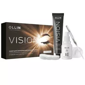 Ollin Professional Vision - Набор для окрашивания бровей и ресниц (Коричневый)