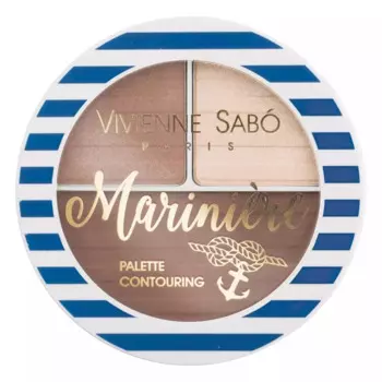 Палетка для скульптурирования лица Mariniere бронзер-хайлайтер-румяна 02, 6 г