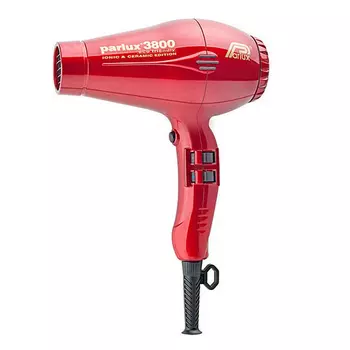 Parlux 3800 Ceramic+Ionic - Фен красный 2100 Вт ионизация 2 насадки