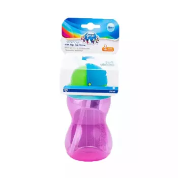 Поильник спортивный 12м+ розовый, 370 мл